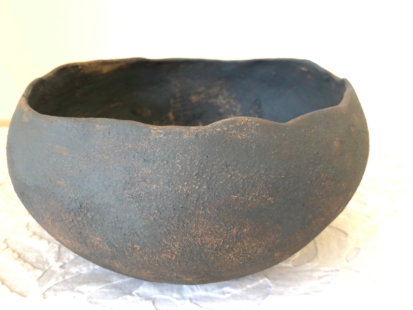 African collection: Raw black clay centrepiece bowl