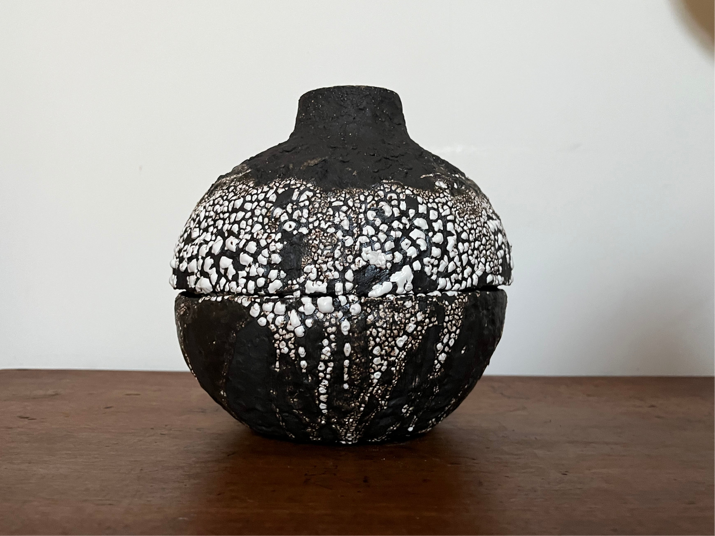 Highly textured black clay bowl