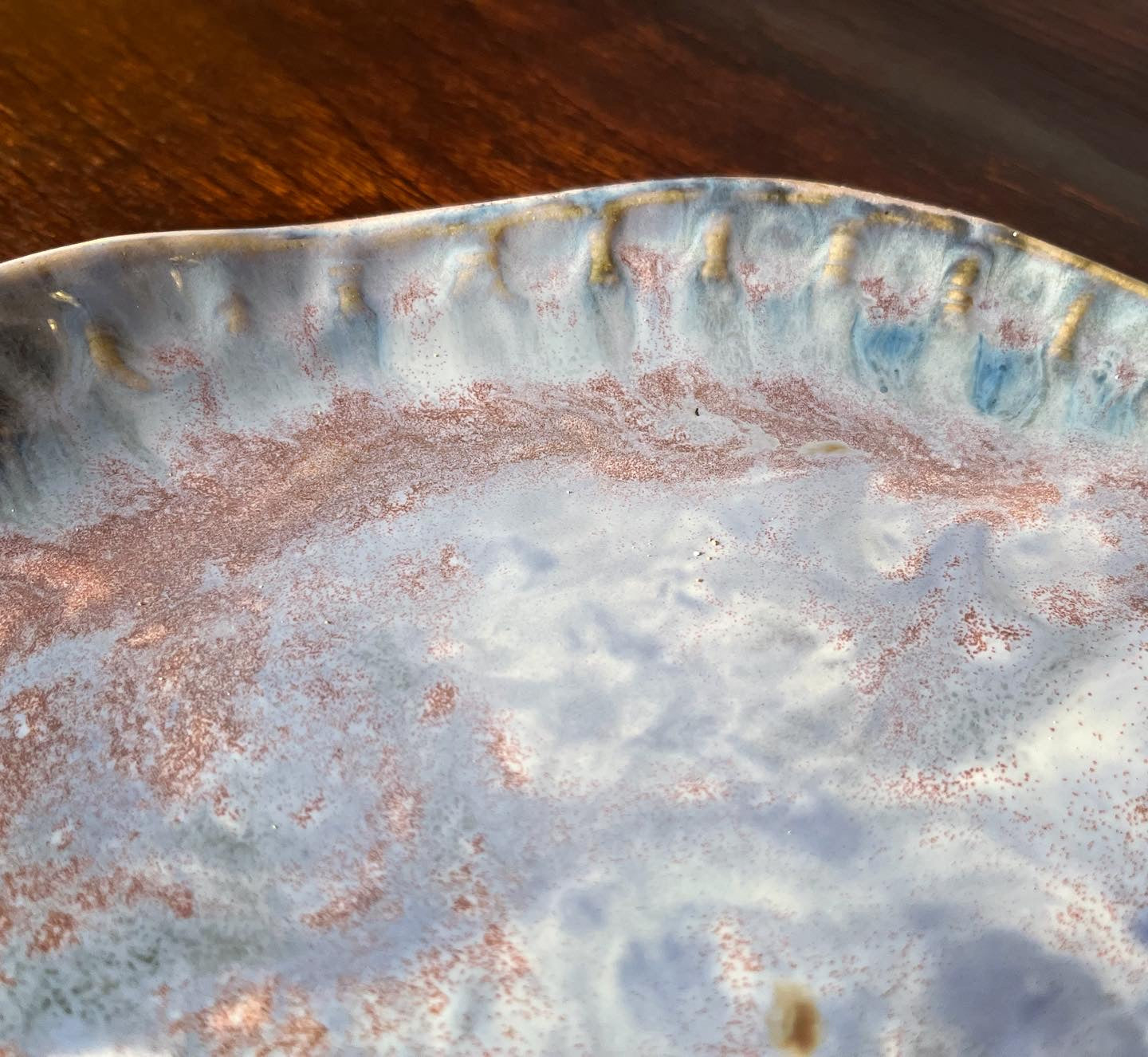 Marble fingerprint platter - large