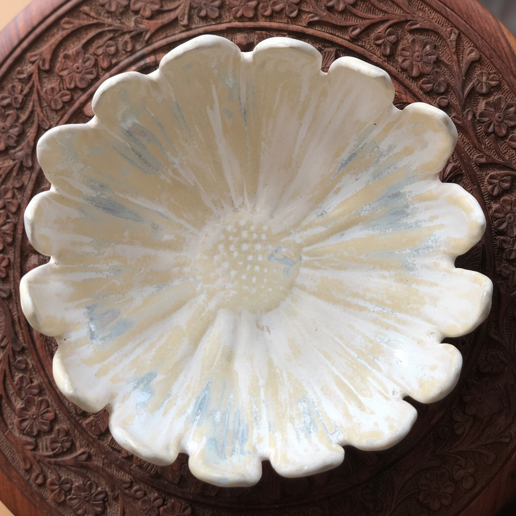White flower bowl