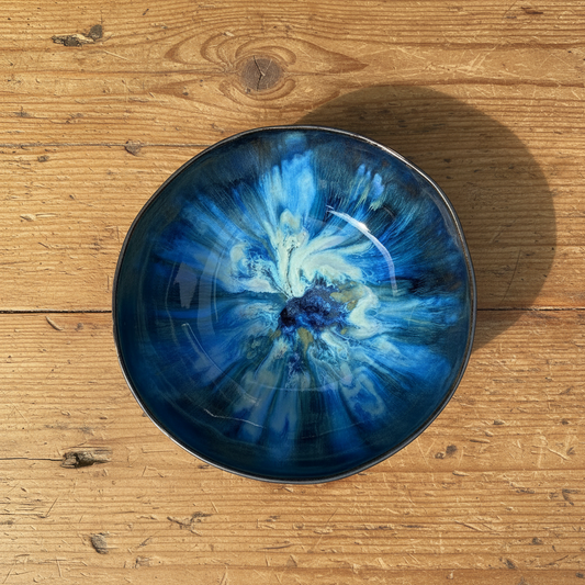 Blue stoneware bowl