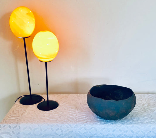 African collection: Raw black clay centrepiece bowl