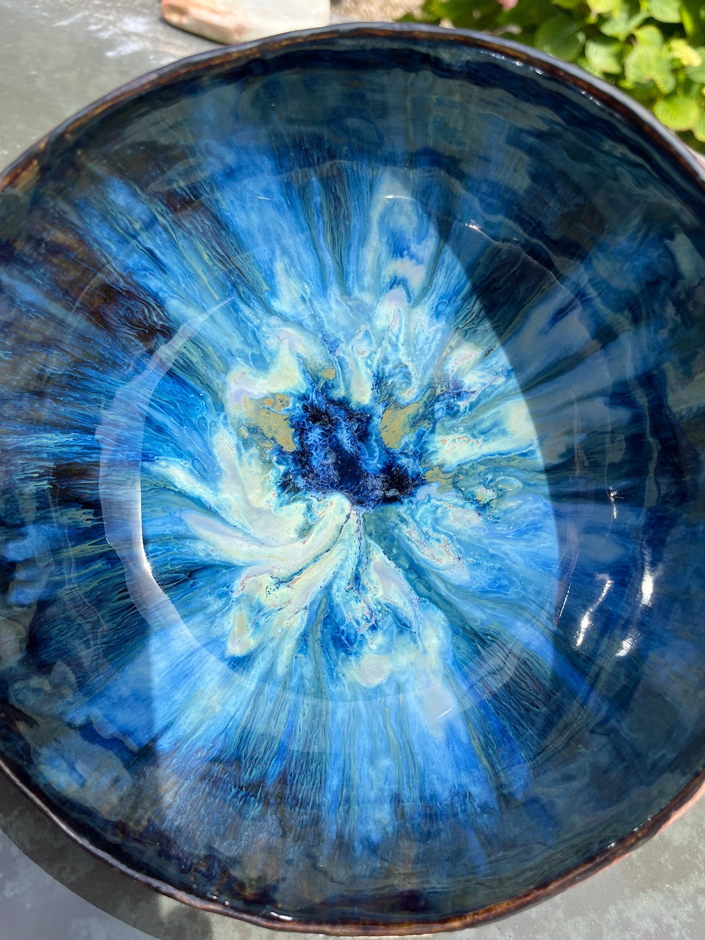 Blue stoneware bowl