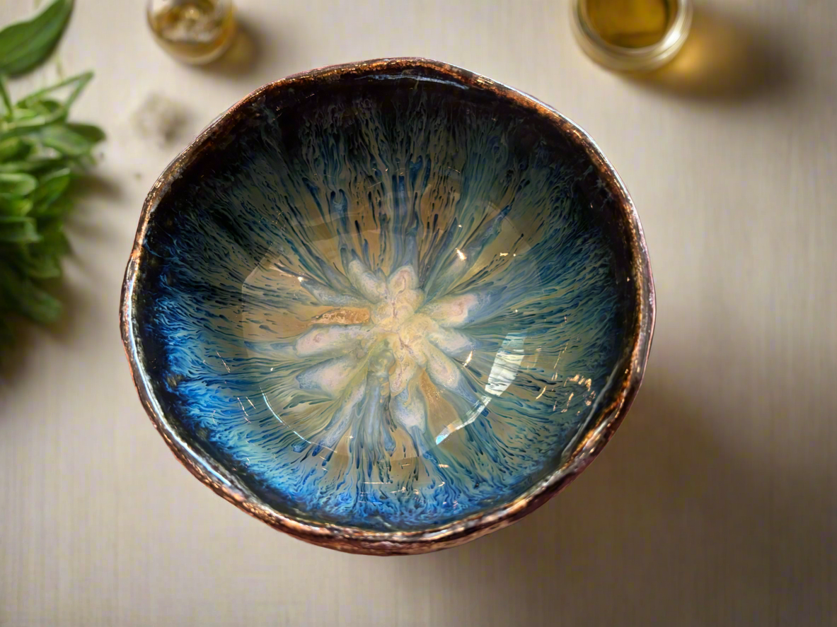 Layered reactive glaze bowls - small