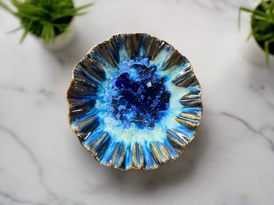 Flower plate small - Brilliant Blues