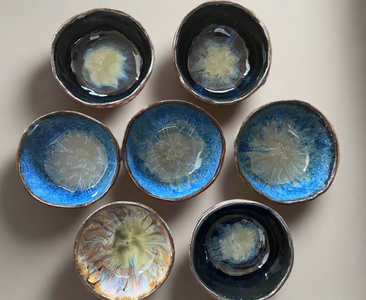 Layered reactive glazes bowls - small