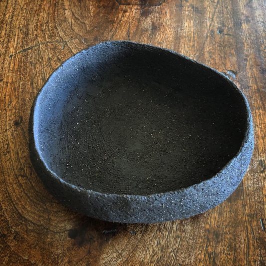 Stone - raw black clay bowl